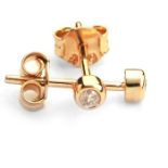 14K Rose Gold - Diamond Earring 0,08 ct