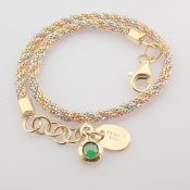 Italian Beat Dorica Bracelet. In 14K Tri Colour White Yellow and Rosegold