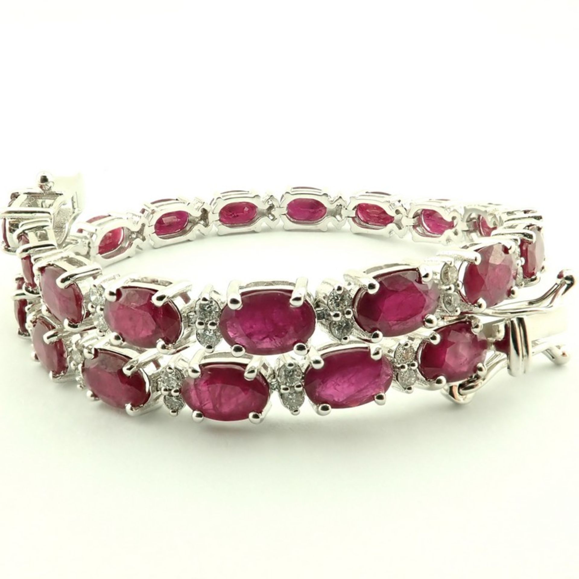 14K Diamond & Ruby Bracelet 11,87ct Total - Image 3 of 5