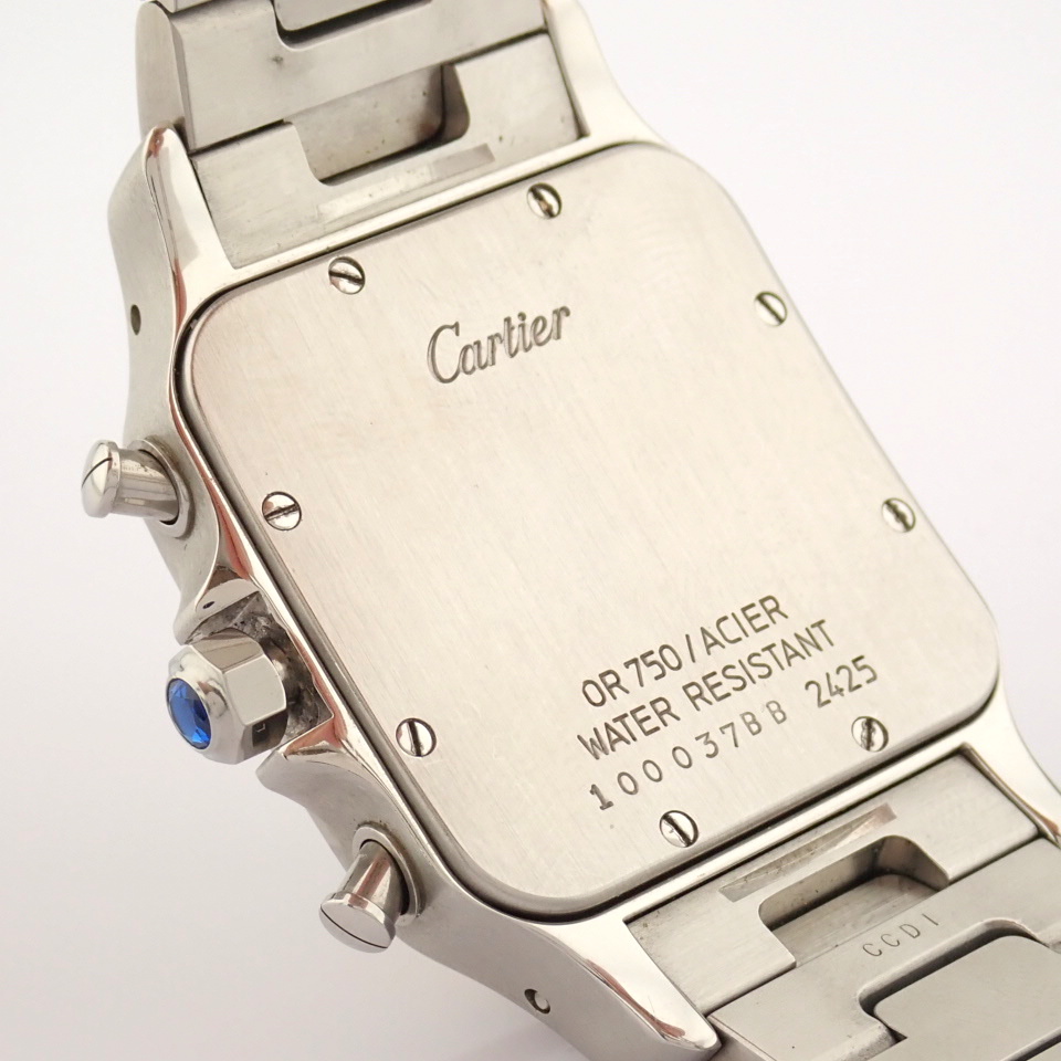 Cartier / Santos Galbee Chronoflex 18k Gold Steel chronograph - Gentlmen's Gold/Steel Wrist Watch - Image 10 of 22