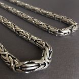 Mens King Byzantine Chain Necklaces Round 8mm 190 GR , 26 inch - 65cm , 925 Silver Sterling