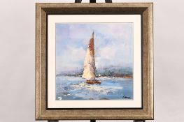 Original Painting Of Yacht At Sea