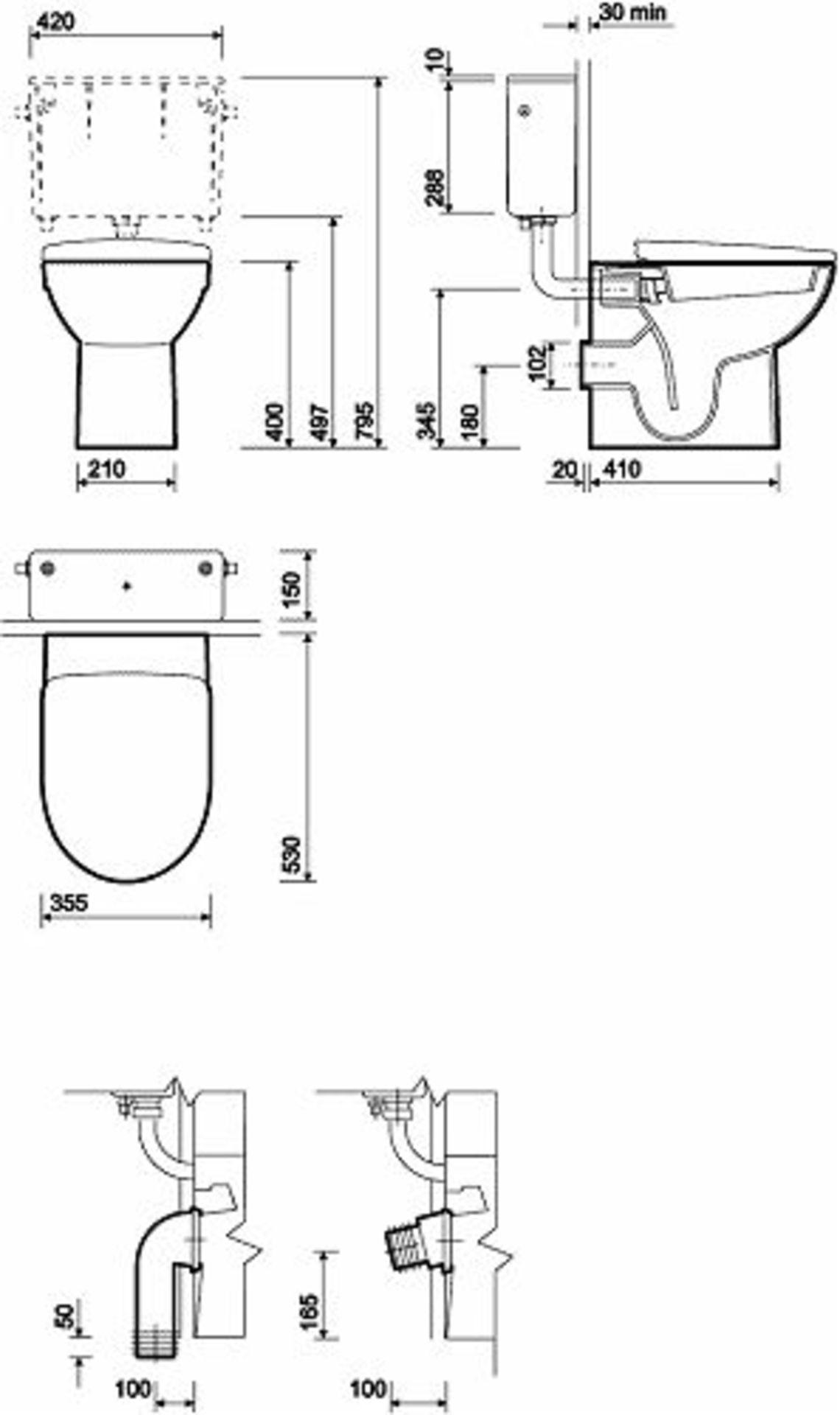 Twyford E500 Round Back to Wall Toilet RRP £200 - Image 6 of 6