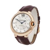 Cartier Ballon Bleu WJBB0010 or 3003 Men Rose Gold Diamond Watch