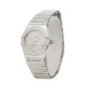 Omega Constellation 0 1165.36 Ladies White Gold Diamond Watch