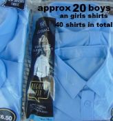 20 Mixed Girls And Boys Twin Packs Of Shirts Sizes From 6 To 15