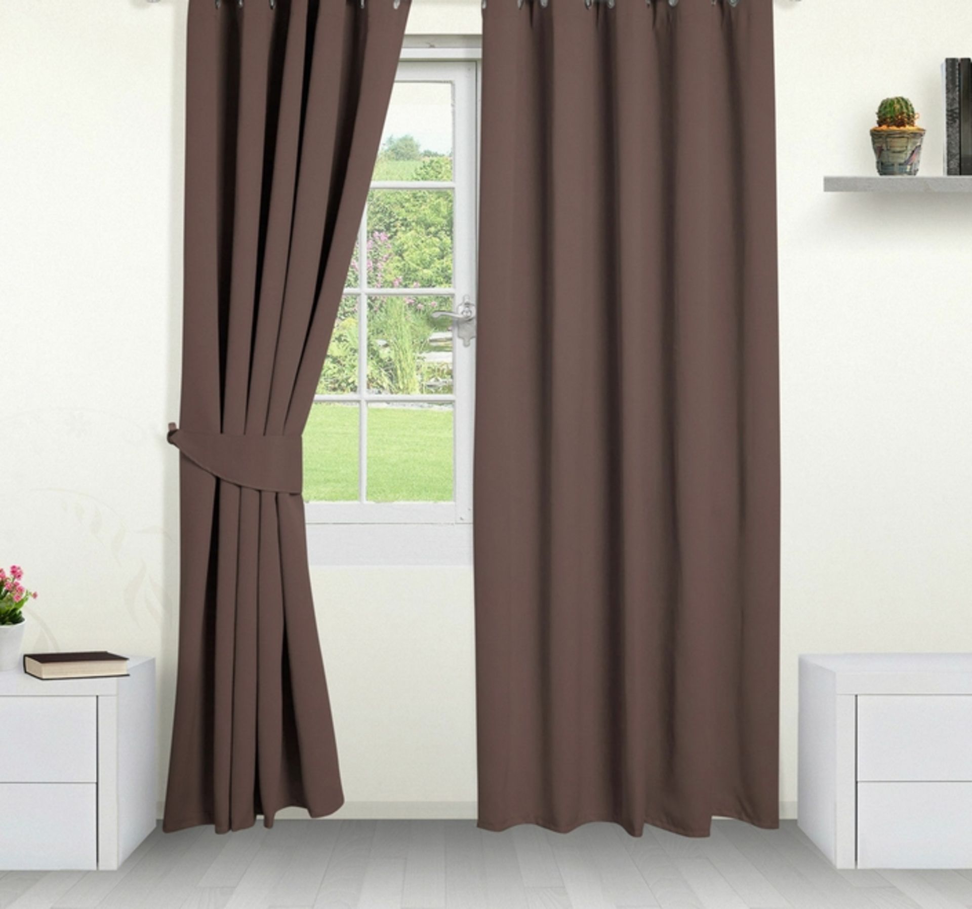 4 Packs Of Ambient Chocolate Brown Heavy Curtains