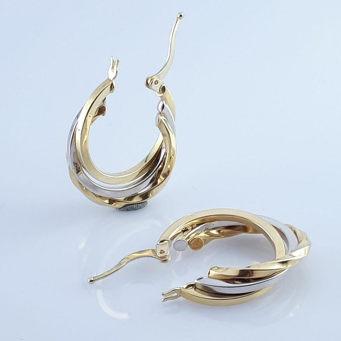 14K Yellow and White Gold - Earring - Image 4 of 5