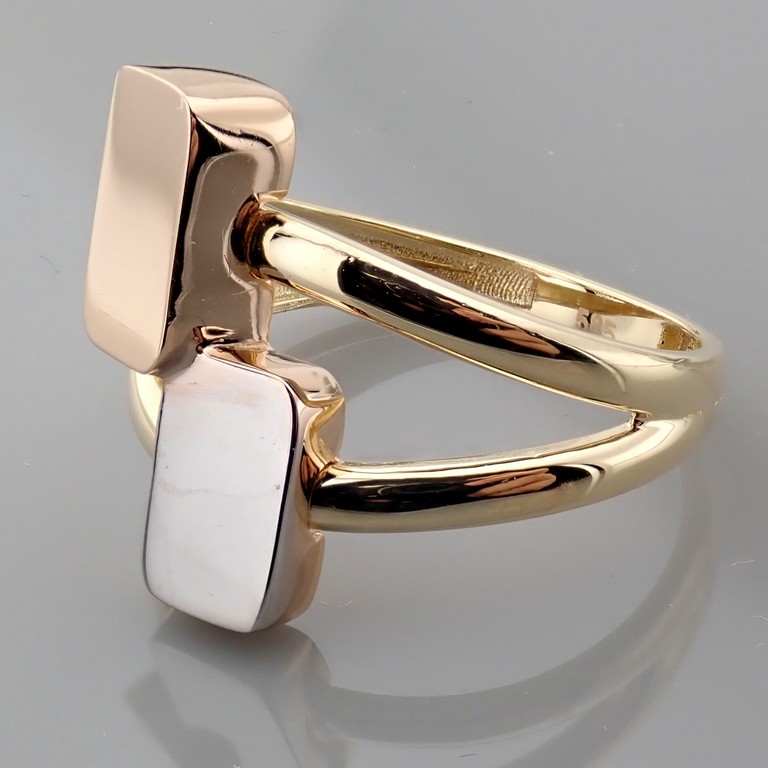Italian Design Ring. In 14K Tri Colour White Yellow and Rosegold - Image 3 of 5