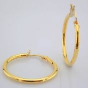 1 In (2.5 cm) Earring. In 14K Yellow Gold