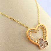 17.3 In (44 cm) Swarovski Zirconia Pendant. In 14K Yellow Gold