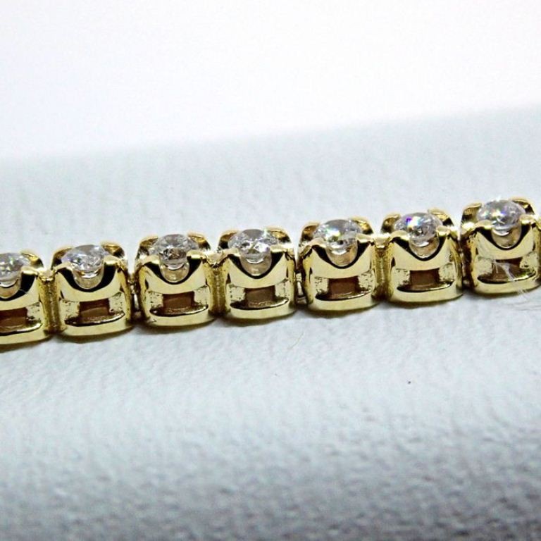 14K 0,91 ct Diamond Tennis Bracelet - Image 3 of 5