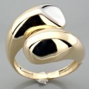 Italian Design Ring. In 14K Yellow and White Gold