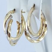 14K Yellow and White Gold - Earring