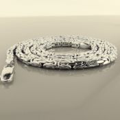 19.7 In (50 cm) Byzantine Chain Necklace. In 14K White Gold