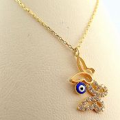 17.3 In (44 cm) Swarovski Zirconia Pendant. In 14K Yellow Gold