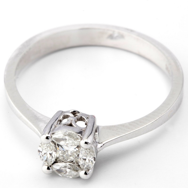 14 kt. White gold - Ring - 0.33 ct Diamond - Image 3 of 7