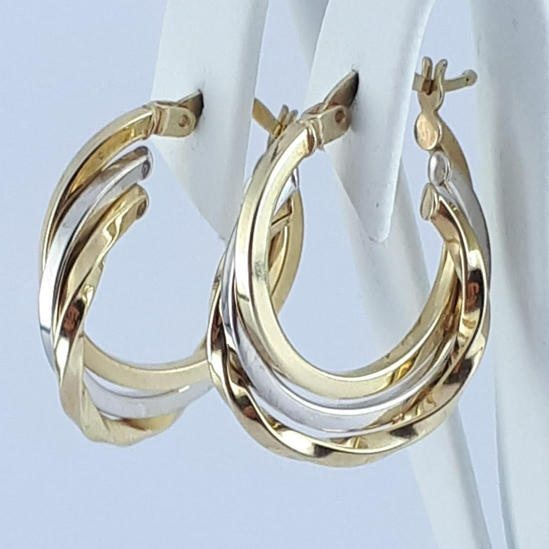 14K Yellow and White Gold - Earring - Image 3 of 5