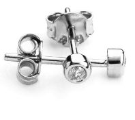 14K White Gold - Diamond Earring 0,08 ct