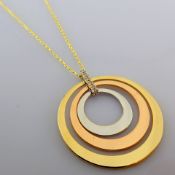 18.1 In (46 cm) Pendant. In 14K Yellow and Rose Gold