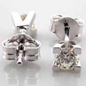 18 kt. White gold - Earrings - 0.37 ct Diamond