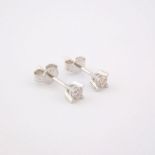 14 kt. White gold - Earrings - 0.20 ct Diamond