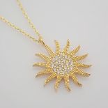 Swarovski Zirconia Necklace. In 14K Yellow Gold