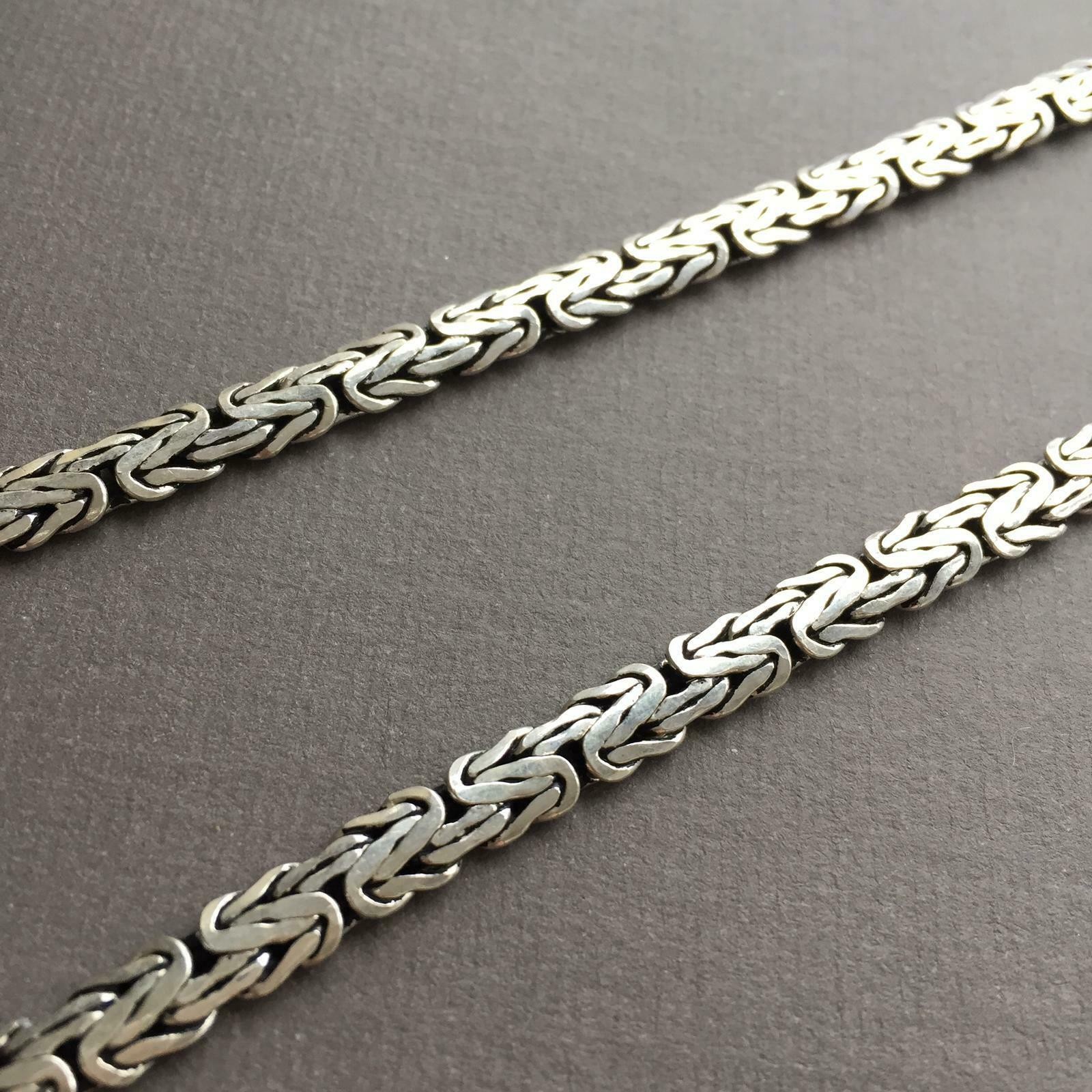 65 Cm / 26 In Mens Bali King Byzantine Chain Necklace 925 Sterling Silver - Image 2 of 4
