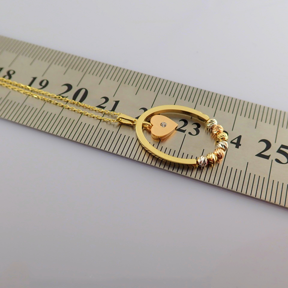 18.5 In (47 cm) Swarovski Zirconia Pendant. In 14K Yellow Gold - Image 3 of 4