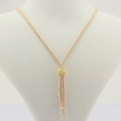 Italian Beat Dorica Necklace. In 14K Tri Colour White Yellow and Rosegold