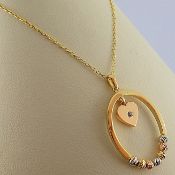 18.5 In (47 cm) Swarovski Zirconia Pendant. In 14K Yellow Gold