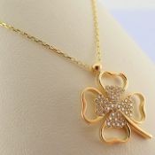 17.3 In (44 cm) Swarovski Zirconia Pendant. In 14K Yellow Gold