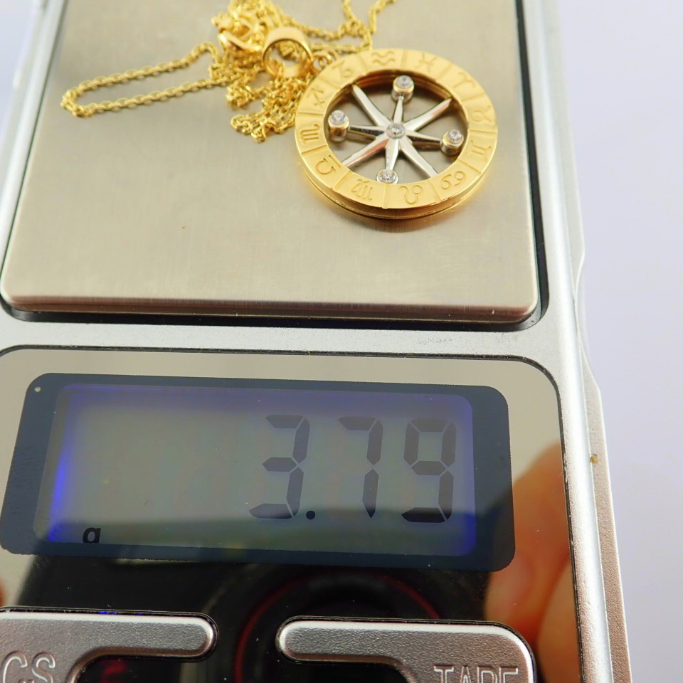 17.7 In (45 cm) Swarovski Zirconia Pendant. In 14K Yellow and White Gold - Image 3 of 4