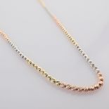 Italian Beat Dorica Necklace. In 14K Tri Colour White Yellow and Rosegold