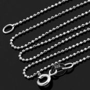 19.7 In (50 cm) Beat / Ball Chain Necklace. In 14K White Gold