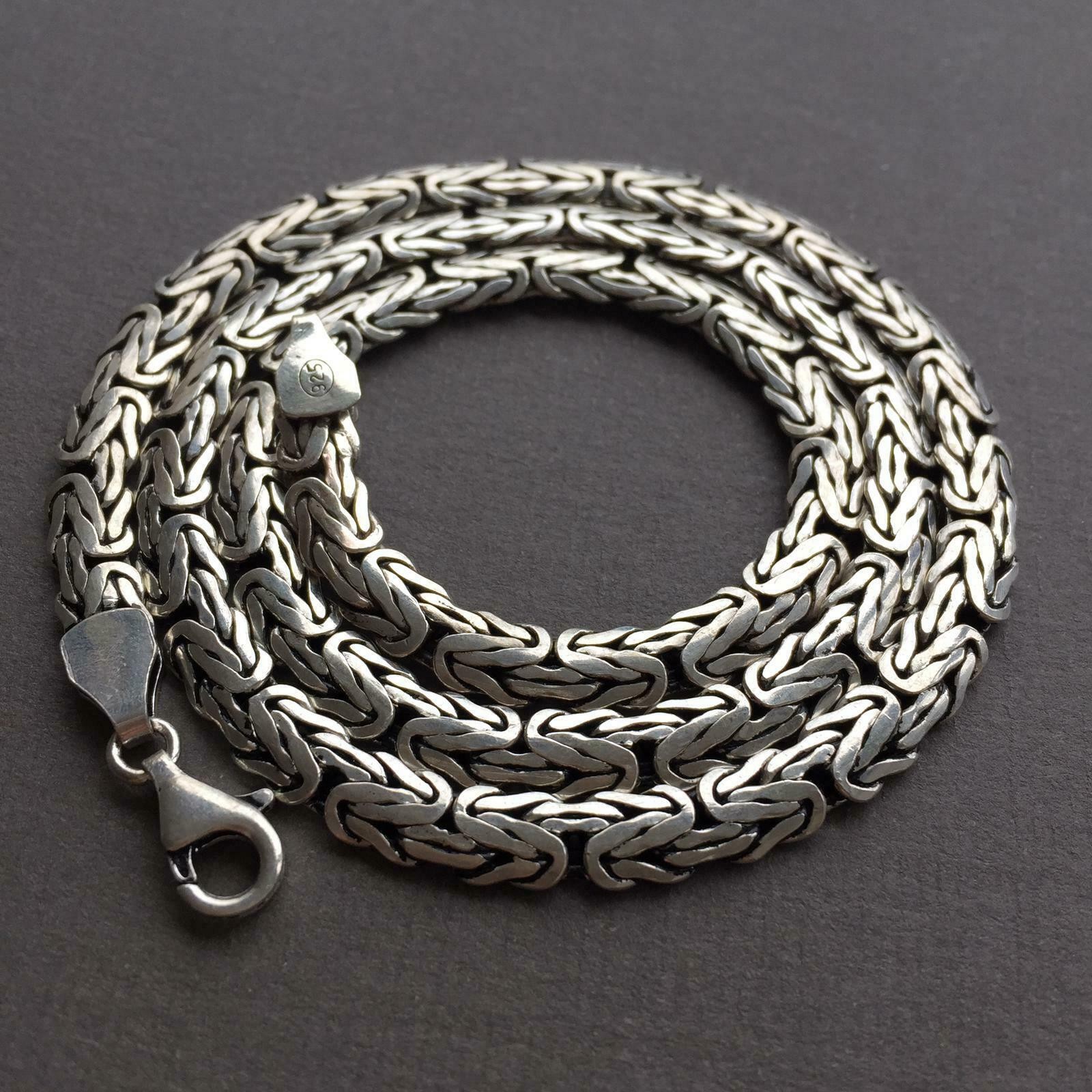 65 Cm / 26 In Mens Bali King Byzantine Chain Necklace 925 Sterling Silver - Image 4 of 4