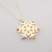 Italian Beat Dorica Snowflake Necklace. In 14K Tri Colour White Yellow and Rosegold
