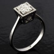 14 kt. White gold - Ring - 0.47 ct Diamond