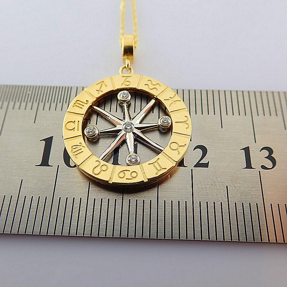 17.7 In (45 cm) Swarovski Zirconia Pendant. In 14K Yellow and White Gold - Image 2 of 4