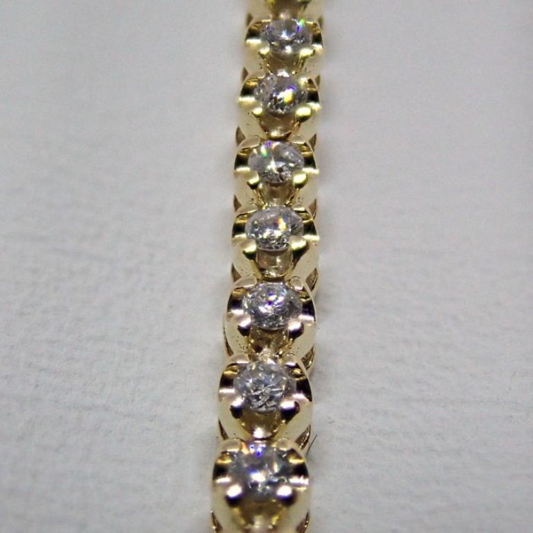 14K 0,91 ct Diamond Tennis Bracelet - Image 4 of 5