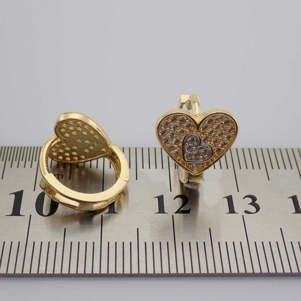 0.4 In (1 cm) Swarovski Zirconia Earring. In 14K Yellow and White Gold - Image 3 of 3