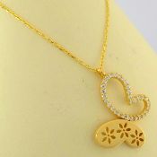 18.1 In (46 cm) Swarovski Zirconia Pendant. In 14K Yellow Gold