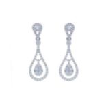 18ct White Gold Diamond Drop Earring 1.00 Carats