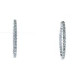 18ct White Gold Diamond Hoop Earrings 2.23 Carats