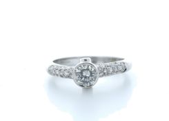 18ct White Gold Rubover Set Diamond Ring 0.70 (0.56) Carats