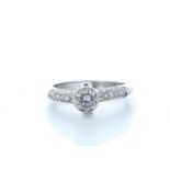 18ct White Gold Rubover Set Diamond Ring 0.70 (0.56) Carats