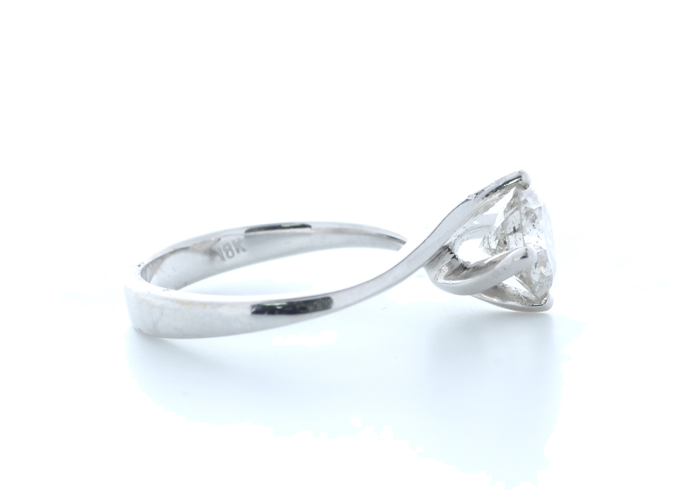 18ct White Gold Single Stone Prong Set Diamond Ring 1.10 Carats - Image 4 of 5