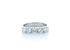 18ct White Gold Claw Set Semi Eternity Diamond Ring 1.07 Carats