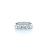 18ct White Gold Claw Set Semi Eternity Diamond Ring 1.07 Carats