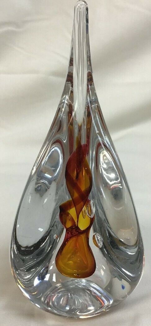 Crystal Glass Tear Drop Paperweight